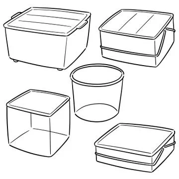 Vector set of plastic container Stock Illustration