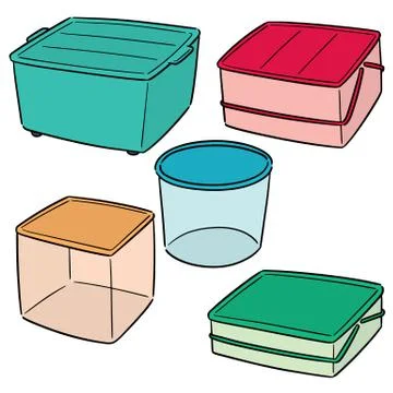 Vector set of plastic container Stock Illustration
