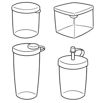 Vector set of plastic container Stock Illustration