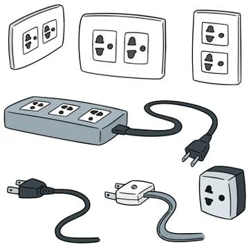 Vector set of plugs Stock Illustration