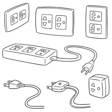 Vector set of plugs Stock Illustration