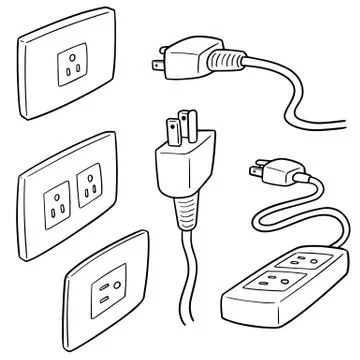 Vector set of plugs Stock Illustration