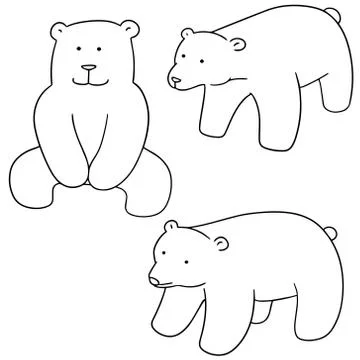 Vector set of polar bear Stock Illustration