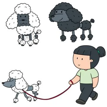 Vector set of poodle Stock Illustration