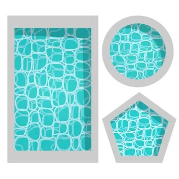 A vector set of pools. (Top view) A collection of pools of various shapes. A  Stock Illustration