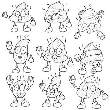 Vector set of poop Stock Illustration