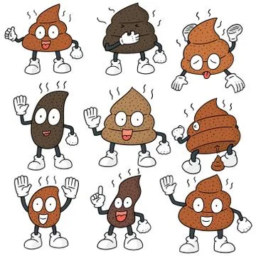 Vector set of poop Stock Illustration