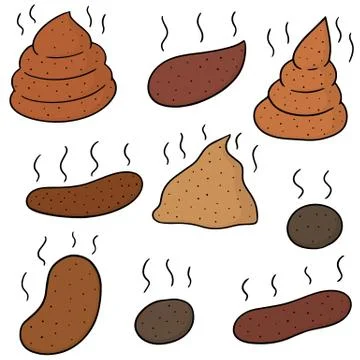 Vector set of poop Stock Illustration