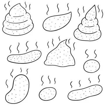 Vector set of poop Stock Illustration