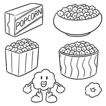 Vector set of popcorn Stock Illustration