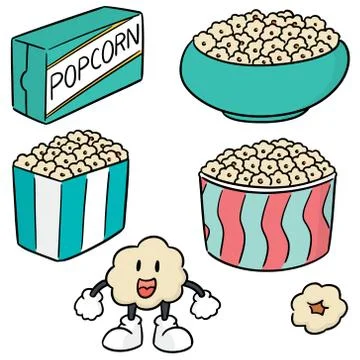 Vector set of popcorn Stock Illustration