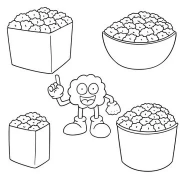Vector set of popcorn Stock Illustration