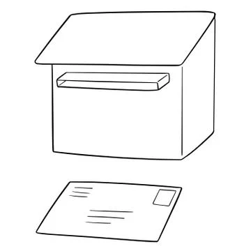 Vector set of postbox and envelope Stock Illustration