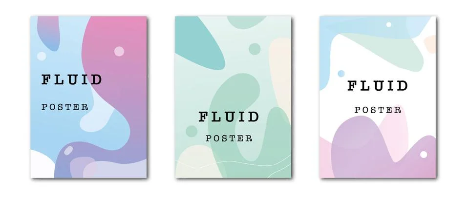 Vector set of posters. Minimal layout with bright gradient blur. Cute posters 스톡 일러스트