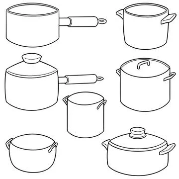 Vector set of pot Illustrazione stock
