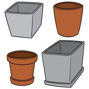 Vector set of pots Stock Illustration