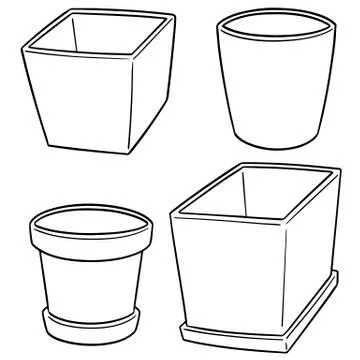 Vector set of pots Stock Illustration