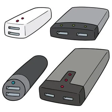 Vector set of power bank Stock Illustration