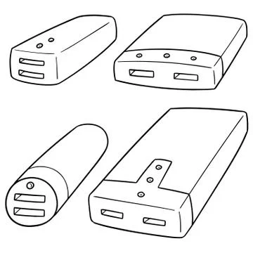 Vector set of power bank Stock Illustration