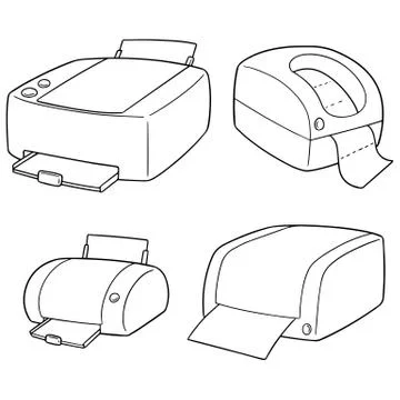 Vector set of printer Illustrazione stock