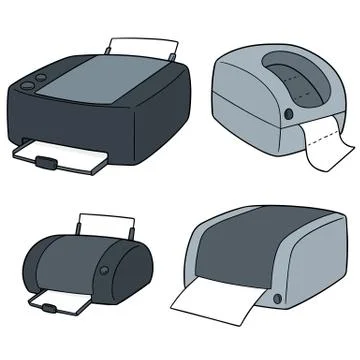 Vector set of printer Stock Illustration