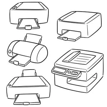 Vector set of printer Illustrazione stock