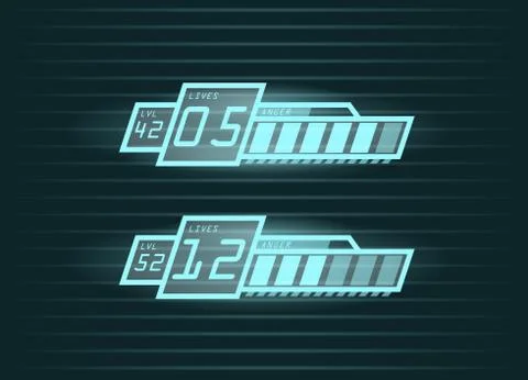 Vector set of progress bars for casual games interface 스톡 일러스트
