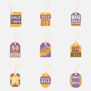 Vector set of promotion price tags sale banners labels Stock Illustration