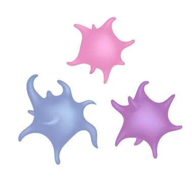 Vector set of purple platelet cells. Thrombocytes Stockillustratie