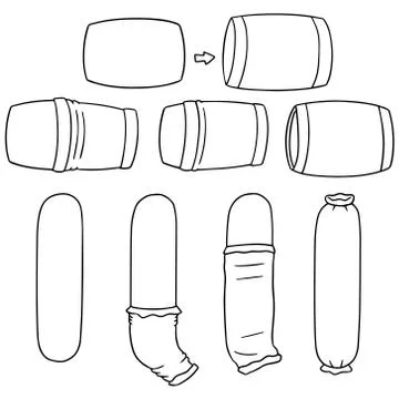 Vector set of put on pillowcase Stock Illustration