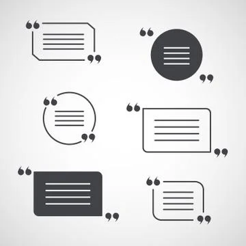Vector set of quotation marks isolated on grey gradient background Stock Illustration