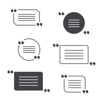 Vector set of quotation marks isolated on white Stock Illustration