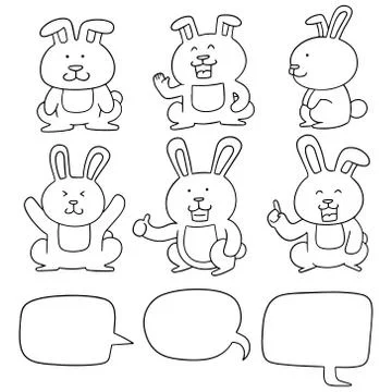 Vector set of rabbit Illustrazione stock