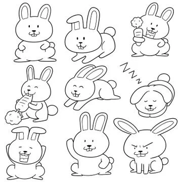 Vector set of rabbit Stock Illustration