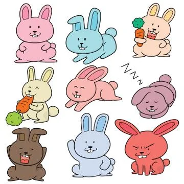Vector set of rabbit Stock Illustration