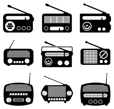 Vector set of radio icons Stock Illustration