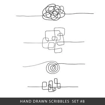 Vector Set of random chaotic lines. Ilustración de archivo