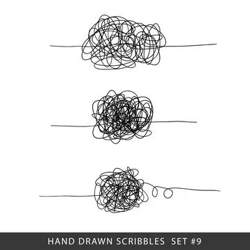 Vector Set of random chaotic lines. Ilustración de archivo