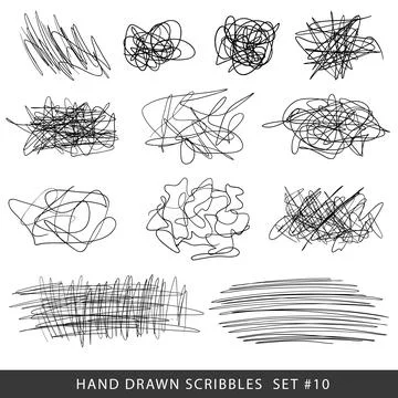 Vector Set of random chaotic lines. Ilustración de archivo