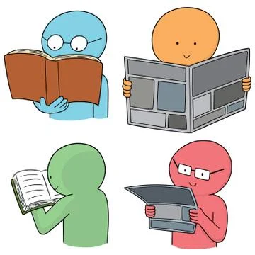Vector set of reader Stock Illustration