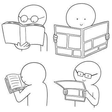 Vector set of reader Stock Illustration