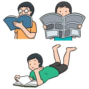 Vector set of reader Illustrazione stock