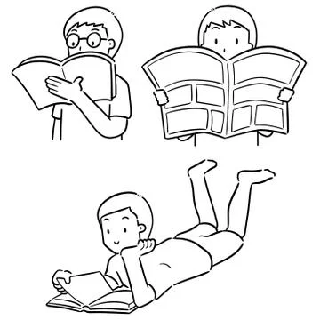 Vector set of reader Stock Illustration