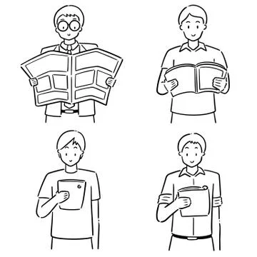 Vector set of reader Stock Illustration