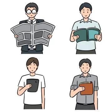 Vector set of reader Stock Illustration