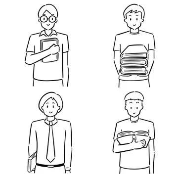 Vector set of reader Stock Illustration