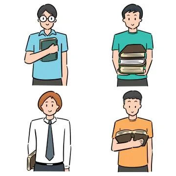 Vector set of reader Stock Illustration