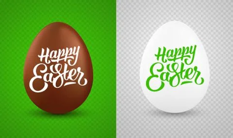 Vector set of realistic easter eggs Stock Illustration