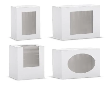Vector set of realistic empty cardboard boxes イラスト素材