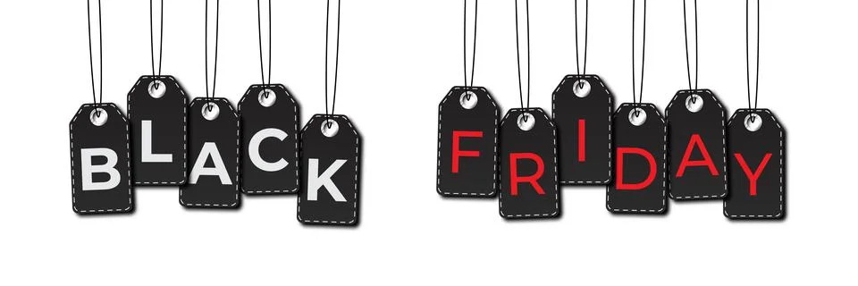 Vector set of realistic isolated blank price tag coupons for Black Friday sal Stock Illustration